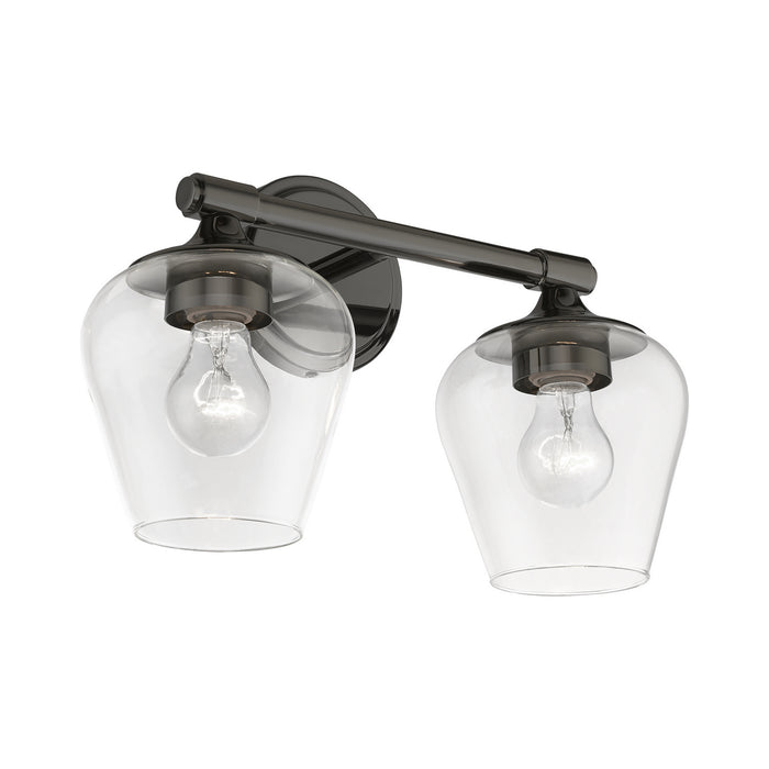Livex Lighting 17472-46 Two Light Vanity Sconce, Black Chrome