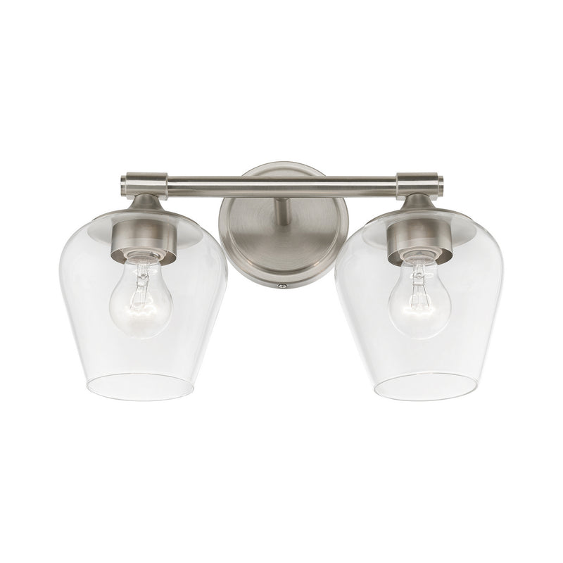 Livex Lighting 17472-91 Two Light Vanity Sconce, Brushed Nickel