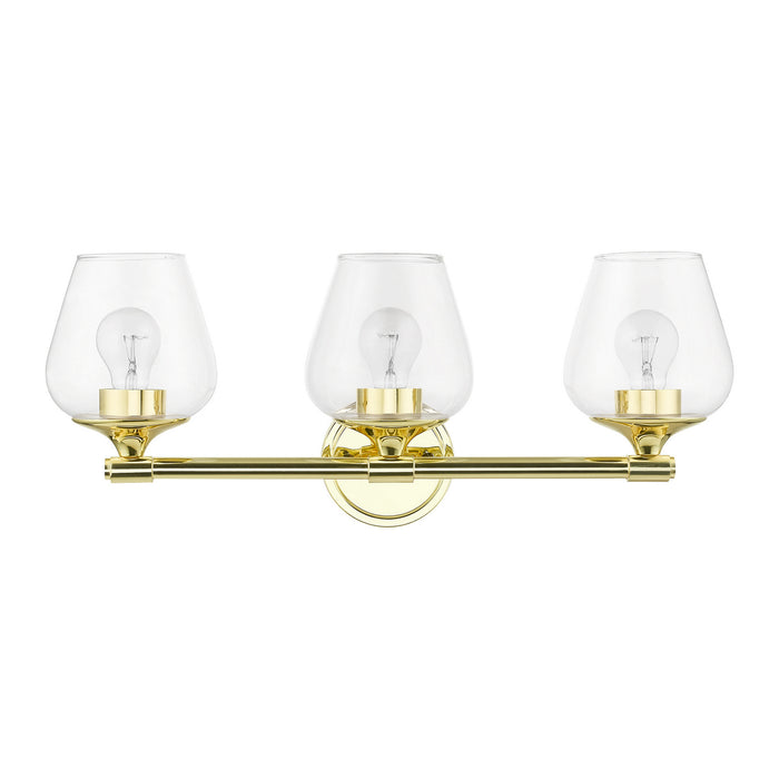 Livex Lighting 17473-02 Three Light Vanity Sconce, Polished Brass