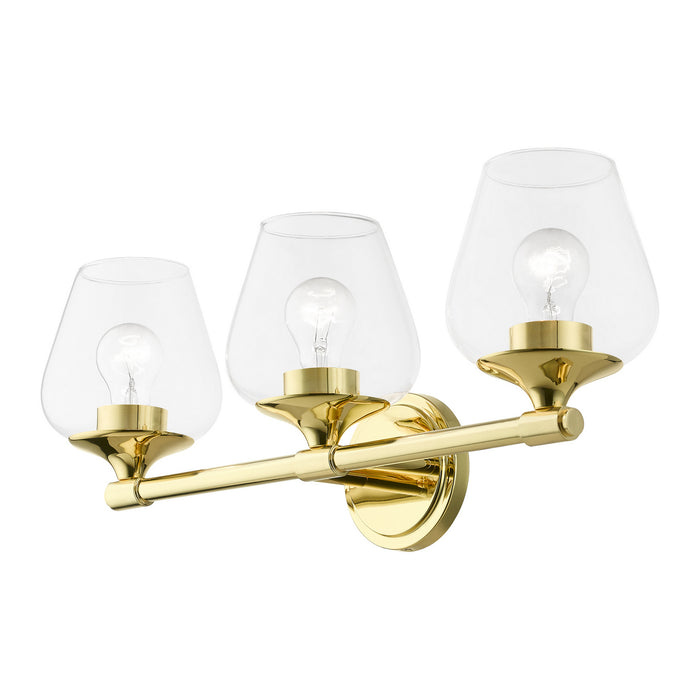 Livex Lighting 17473-02 Three Light Vanity Sconce, Polished Brass
