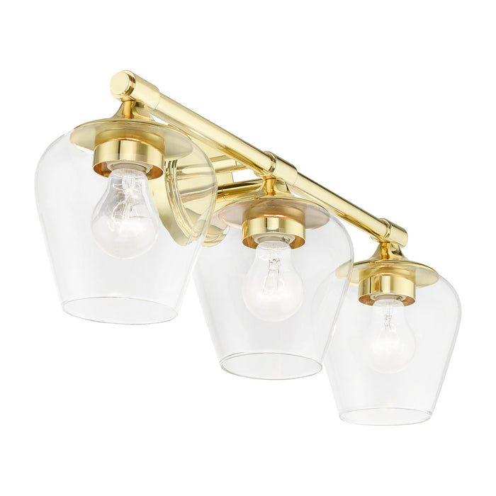 Livex Lighting 17473-02 Three Light Vanity Sconce, Polished Brass