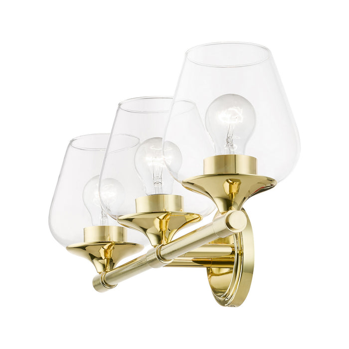 Livex Lighting 17473-02 Three Light Vanity Sconce, Polished Brass