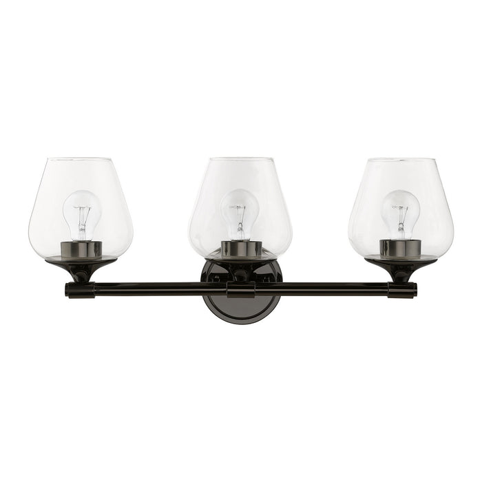 Livex Lighting 17473-46 Three Light Vanity Sconce, Black Chrome