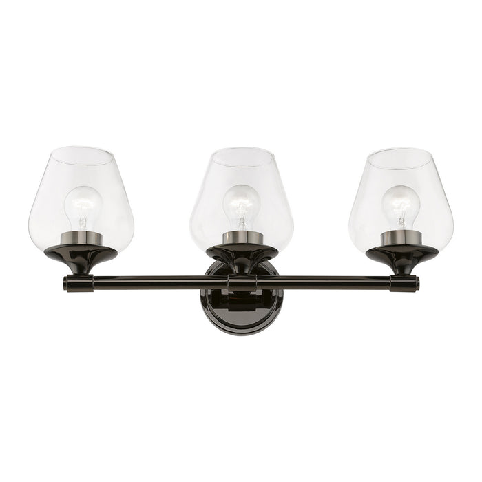 Livex Lighting 17473-46 Three Light Vanity Sconce, Black Chrome