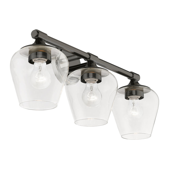 Livex Lighting 17473-46 Three Light Vanity Sconce, Black Chrome