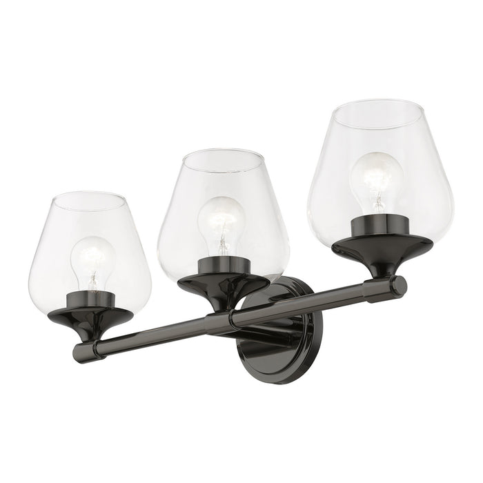 Livex Lighting 17473-46 Three Light Vanity Sconce, Black Chrome