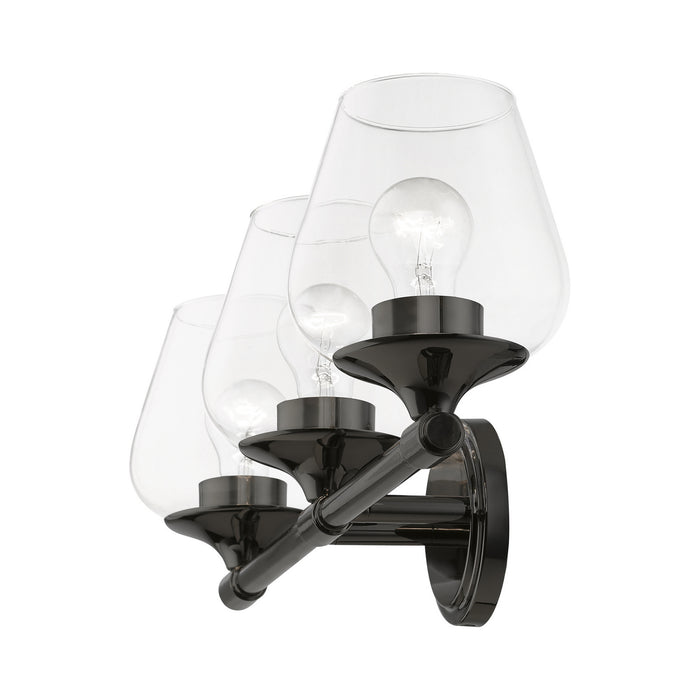 Livex Lighting 17473-46 Three Light Vanity Sconce, Black Chrome