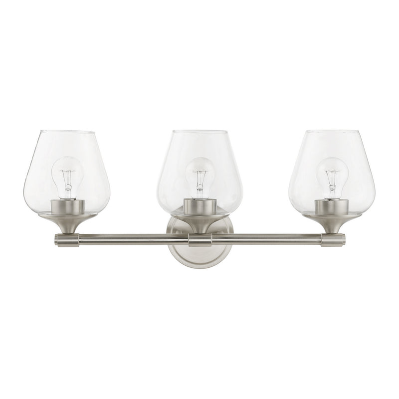 Livex Lighting 17473-91 Three Light Vanity Sconce, Brushed Nickel