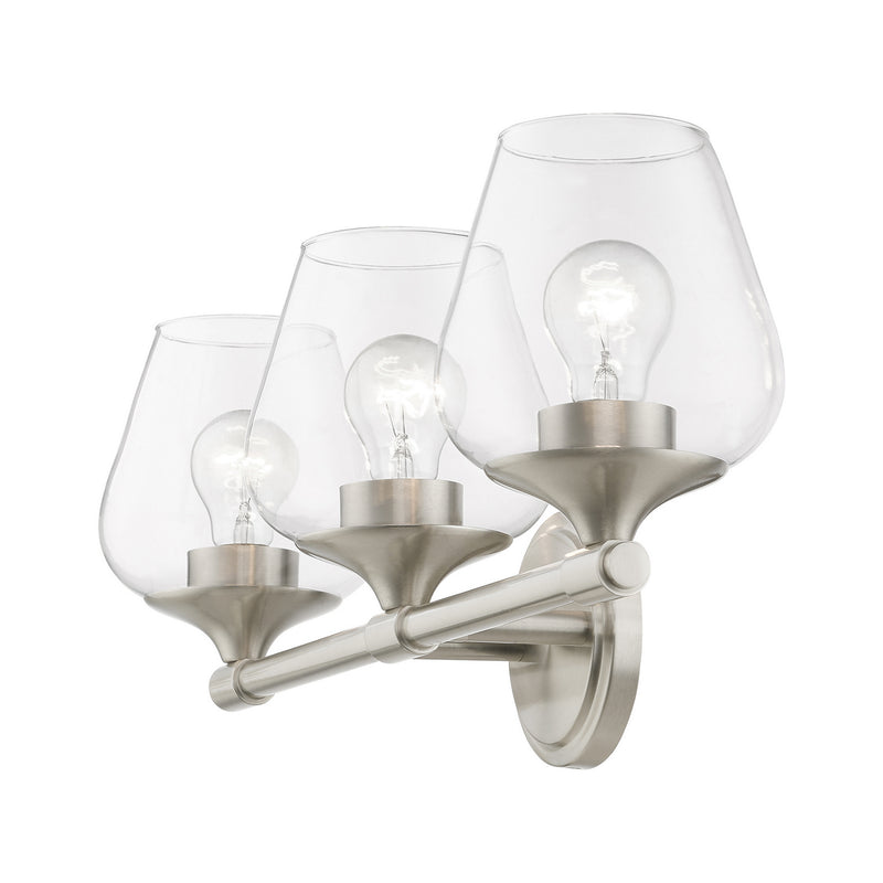 Livex Lighting 17473-91 Three Light Vanity Sconce, Brushed Nickel