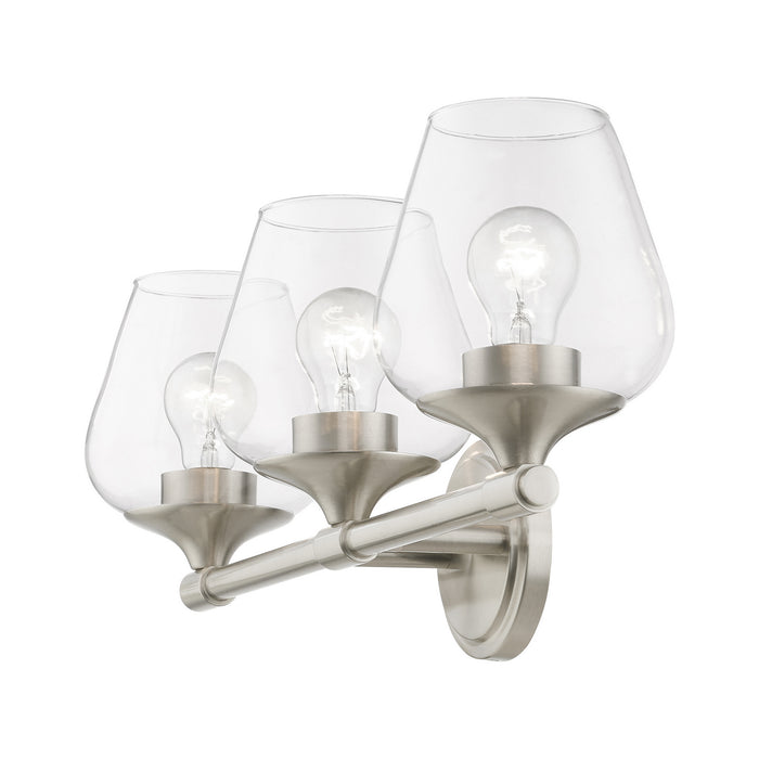 Livex Lighting 17473-91 Three Light Vanity Sconce, Brushed Nickel