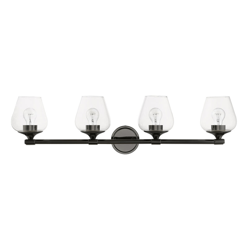 Livex Lighting 17474-46 Four Light Vanity Sconce, Black Chrome