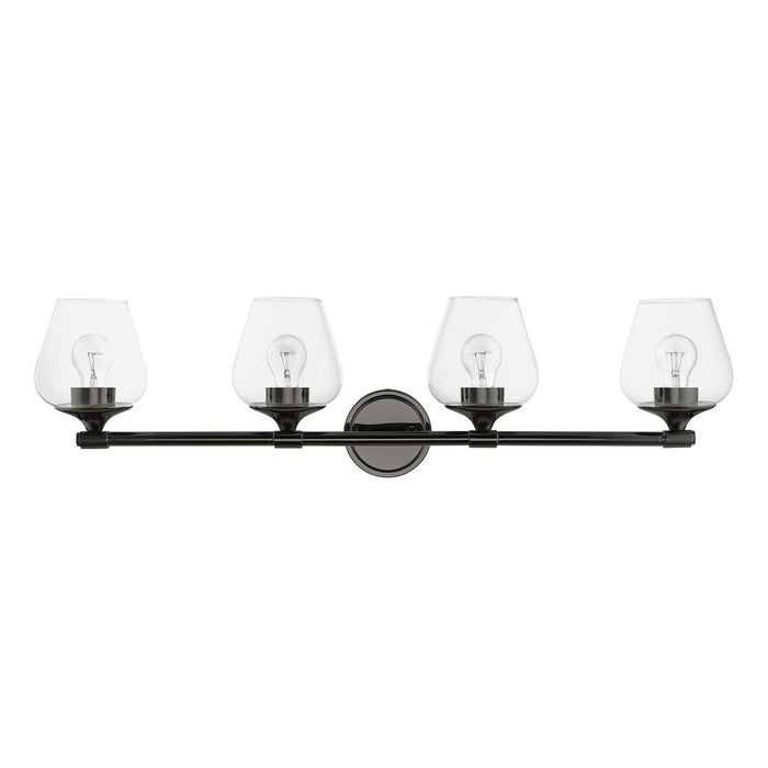 Livex Lighting 17474-46 Four Light Vanity Sconce, Black Chrome