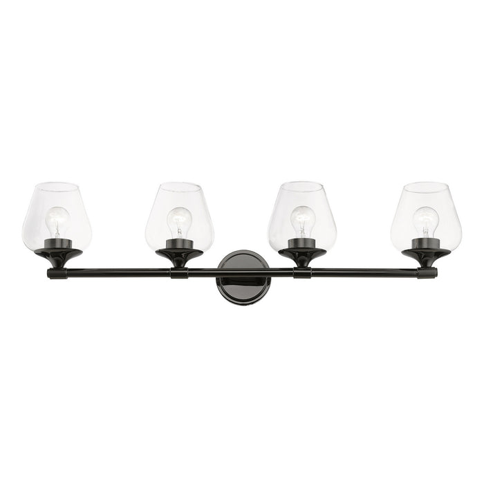 Livex Lighting 17474-46 Four Light Vanity Sconce, Black Chrome