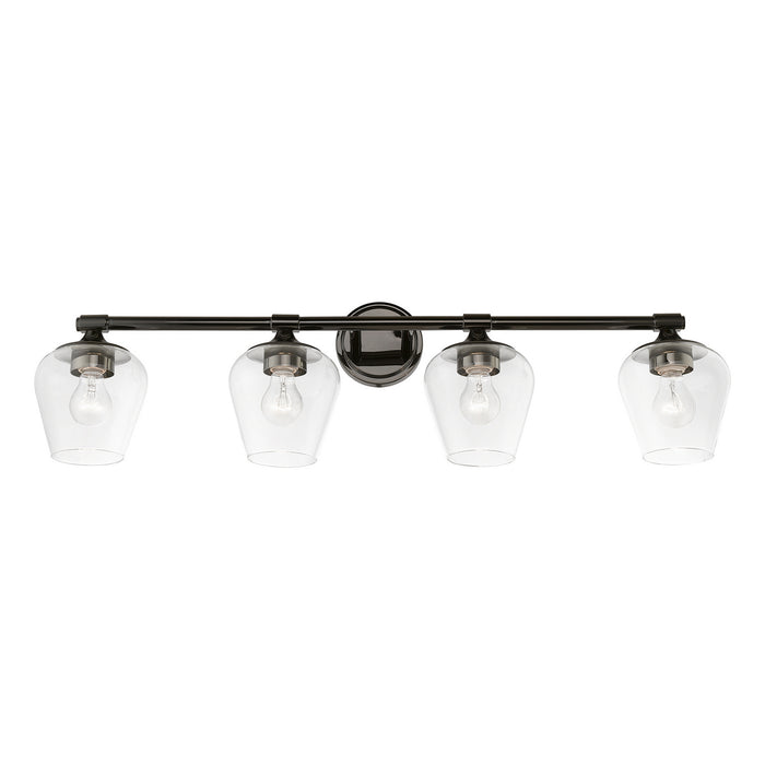 Livex Lighting 17474-46 Four Light Vanity Sconce, Black Chrome