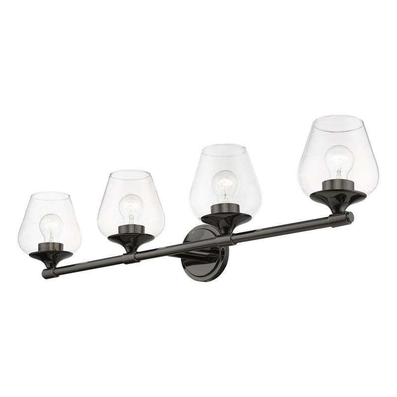 Livex Lighting 17474-46 Four Light Vanity Sconce, Black Chrome