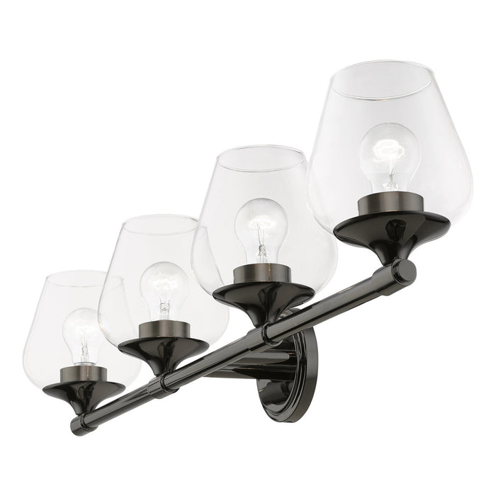 Livex Lighting 17474-46 Four Light Vanity Sconce, Black Chrome