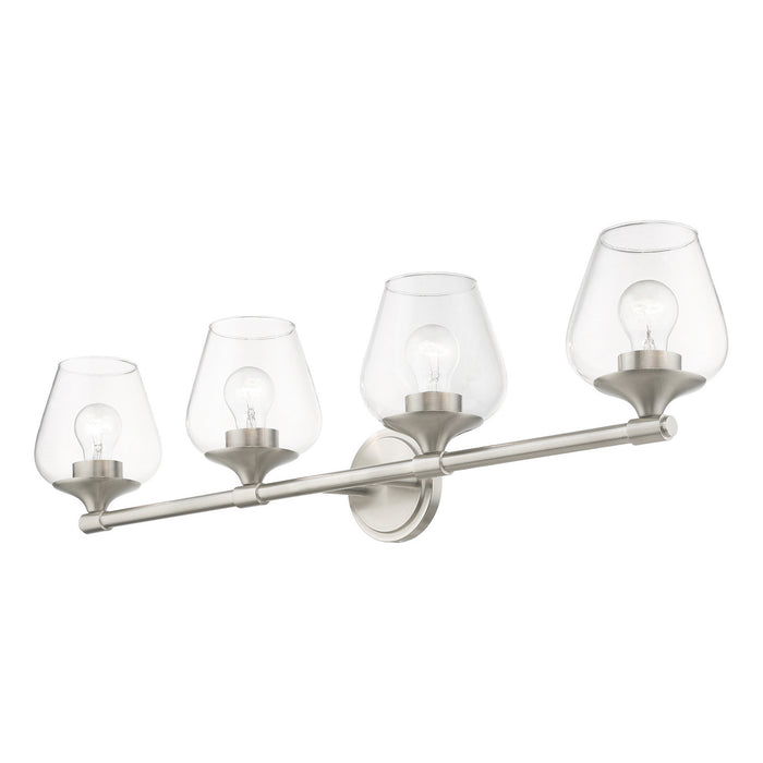 Livex Lighting 17474-91 Four Light Vanity Sconce, Brushed Nickel