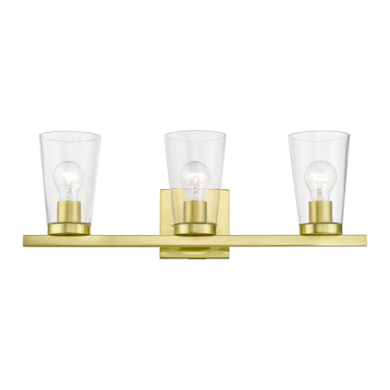 Livex Lighting 17623-12 Three Light Vanity Sconce, Satin Brass