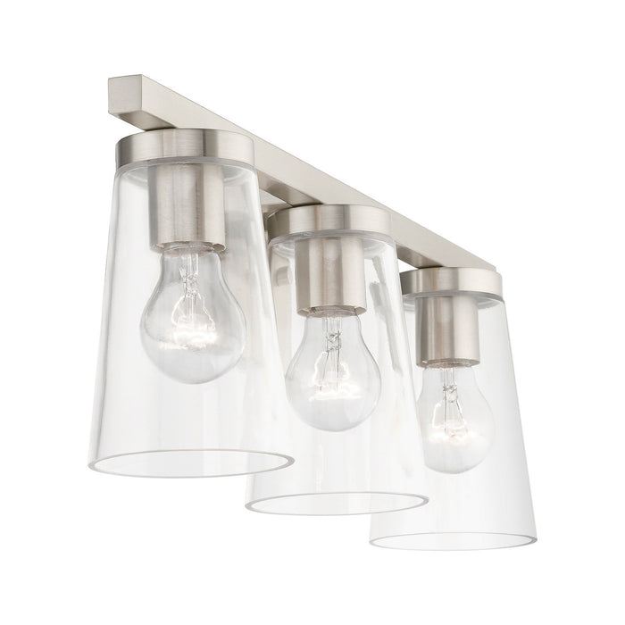 Livex Lighting 17623-91 Three Light Vanity Sconce, Brushed Nickel