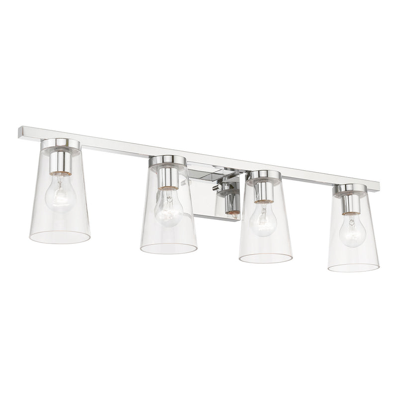Livex Lighting 17624-05 Four Light Vanity Sconce, Polished Chrome