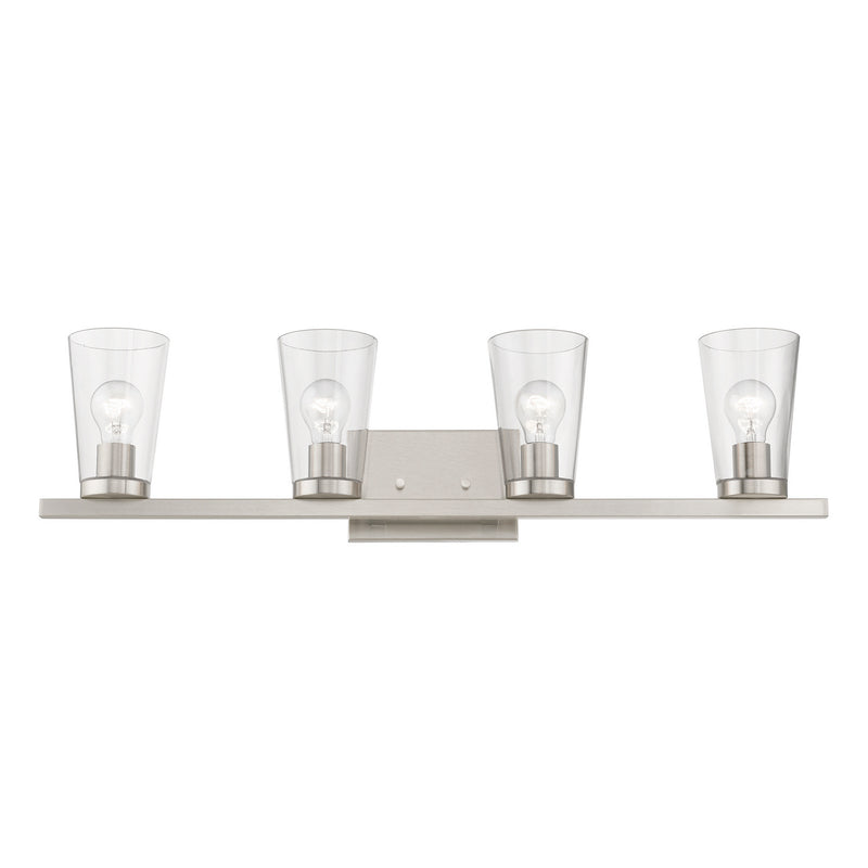 Livex Lighting 17624-91 Four Light Vanity Sconce, Brushed Nickel
