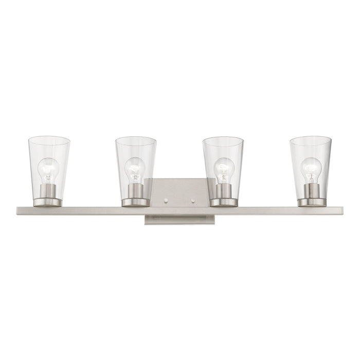 Livex Lighting 17624-91 Four Light Vanity Sconce, Brushed Nickel