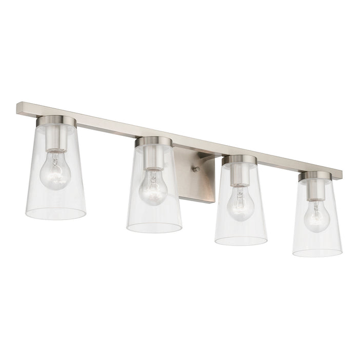 Livex Lighting 17624-91 Four Light Vanity Sconce, Brushed Nickel