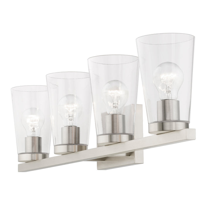 Livex Lighting 17624-91 Four Light Vanity Sconce, Brushed Nickel