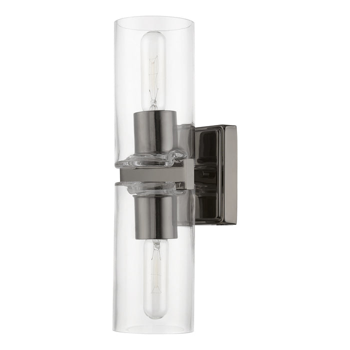 Livex Lighting 18032-46 Two Light Vanity Sconce, Black Chrome