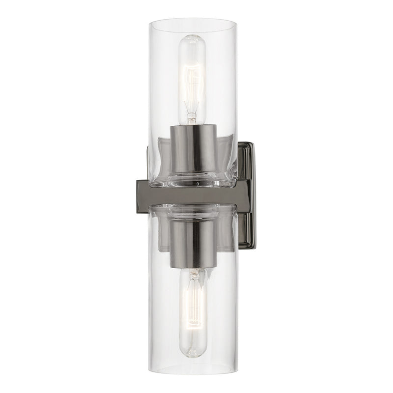 Livex Lighting 18032-46 Two Light Vanity Sconce, Black Chrome