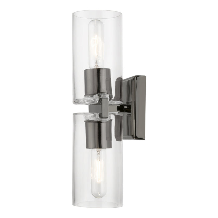 Livex Lighting 18032-46 Two Light Vanity Sconce, Black Chrome