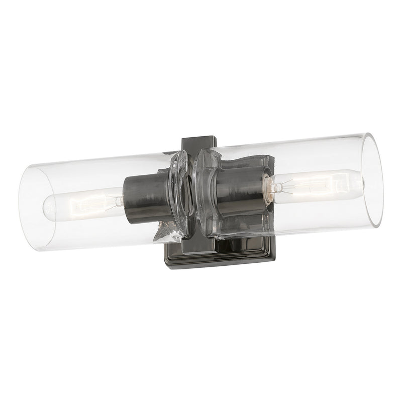 Livex Lighting 18032-46 Two Light Vanity Sconce, Black Chrome