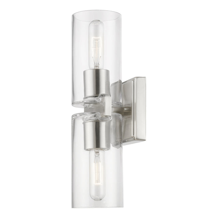 Livex Lighting 18032-91 Two Light Vanity Sconce, Brushed Nickel