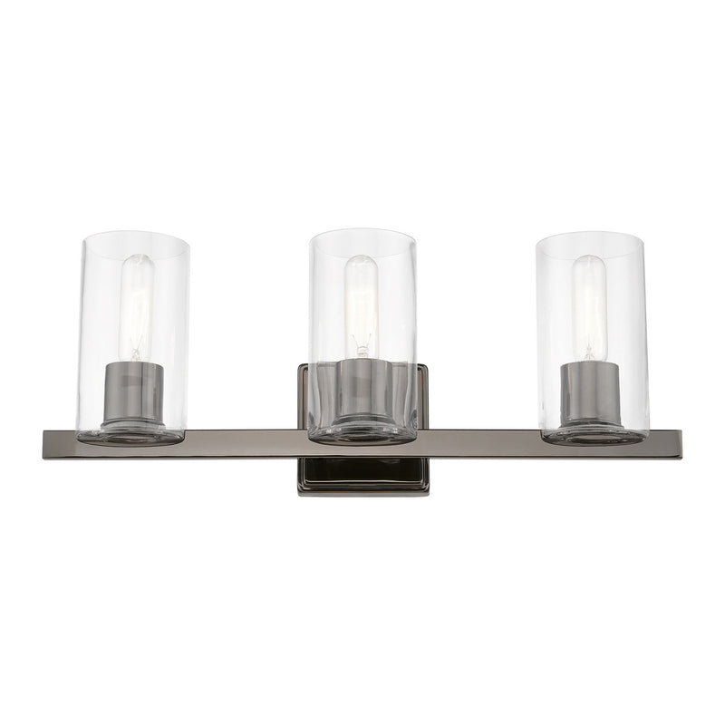Livex Lighting 18033-46 Three Light Vanity Sconce, Black Chrome