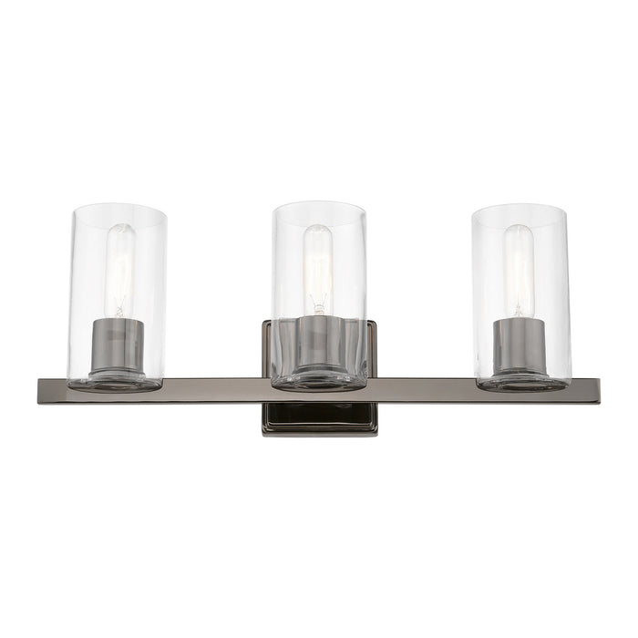 Livex Lighting 18033-46 Three Light Vanity Sconce, Black Chrome