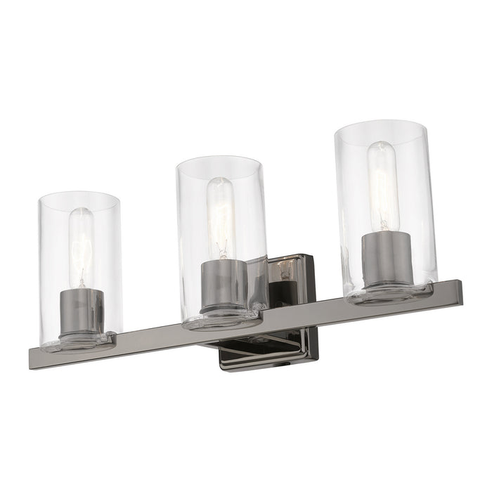 Livex Lighting 18033-46 Three Light Vanity Sconce, Black Chrome