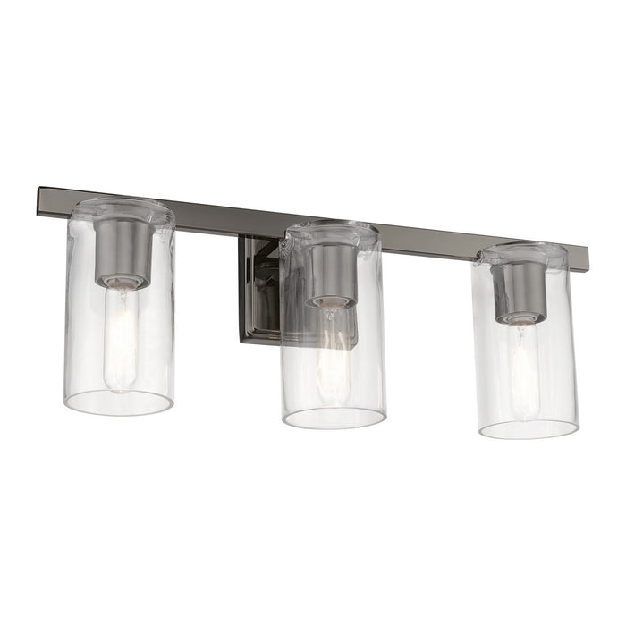 Livex Lighting 18033-46 Three Light Vanity Sconce, Black Chrome