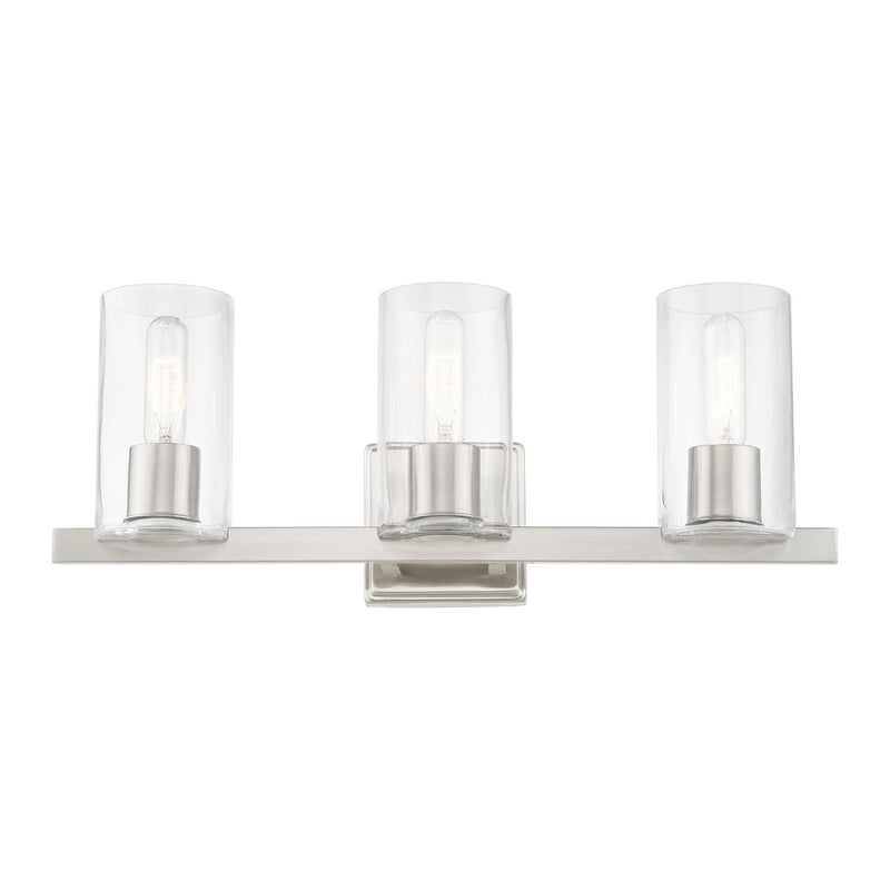 Livex Lighting 18033-91 Three Light Vanity Sconce, Brushed Nickel