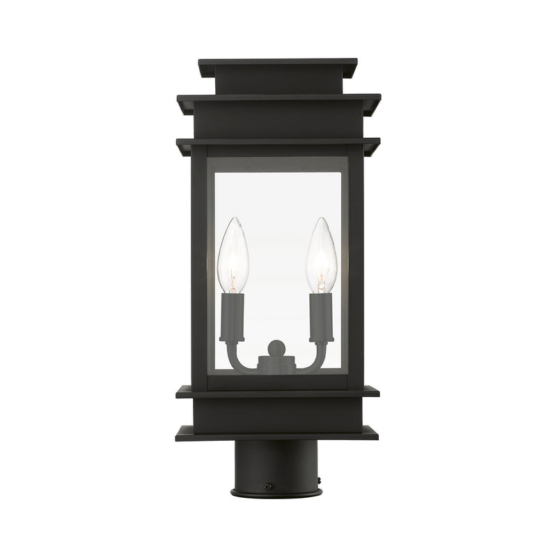 Livex Lighting 2015-04 Two Light Outdoor Post Top Lantern, Black