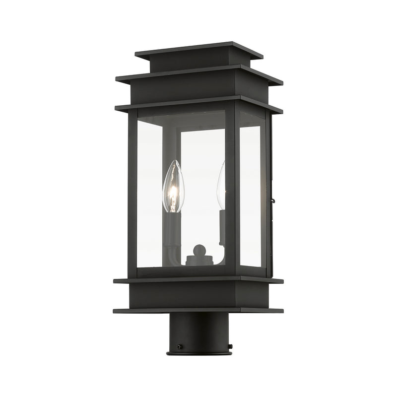 Livex Lighting 2015-04 Two Light Outdoor Post Top Lantern, Black