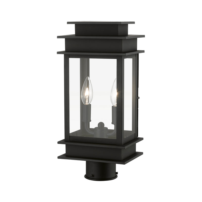 Livex Lighting 2015-04 Two Light Outdoor Post Top Lantern, Black