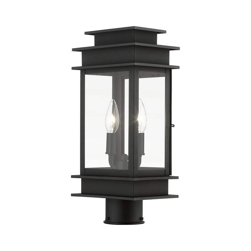 Livex Lighting 2015-04 Two Light Outdoor Post Top Lantern, Black
