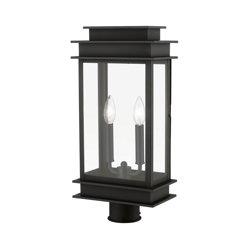Livex Lighting 2017-04 Two Light Outdoor Post Top Lantern, Black