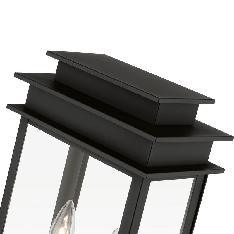 Livex Lighting 2017-04 Two Light Outdoor Post Top Lantern, Black