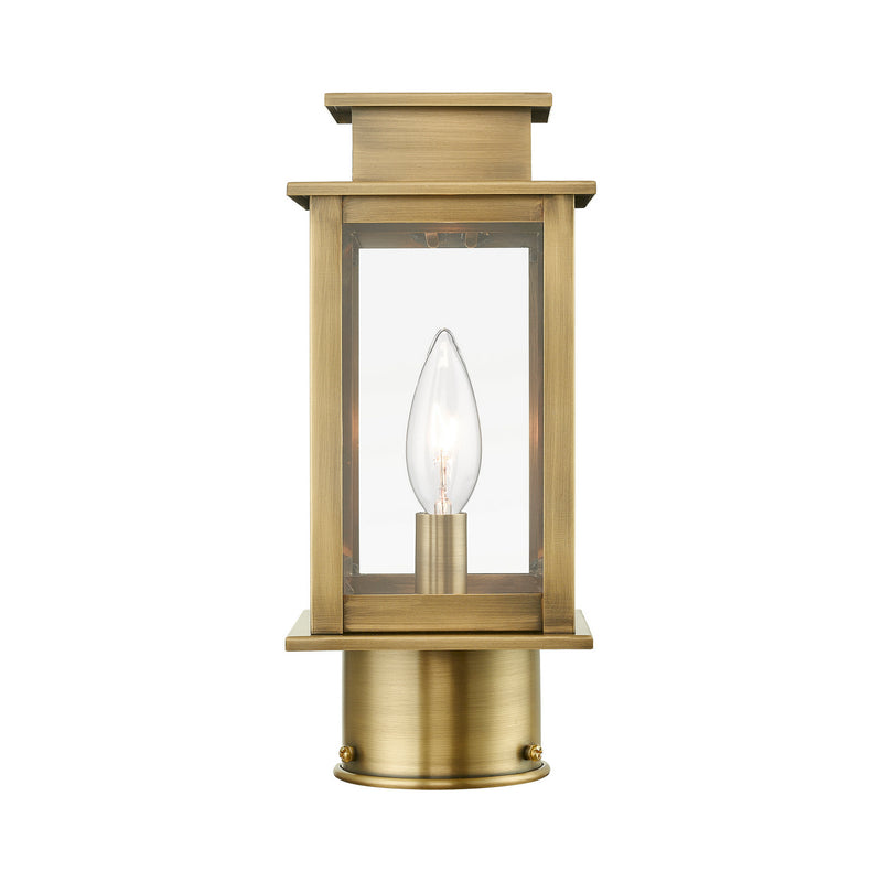 Livex Lighting 20201-01 One Light Outdoor Post Top Lantern, Antique Brass