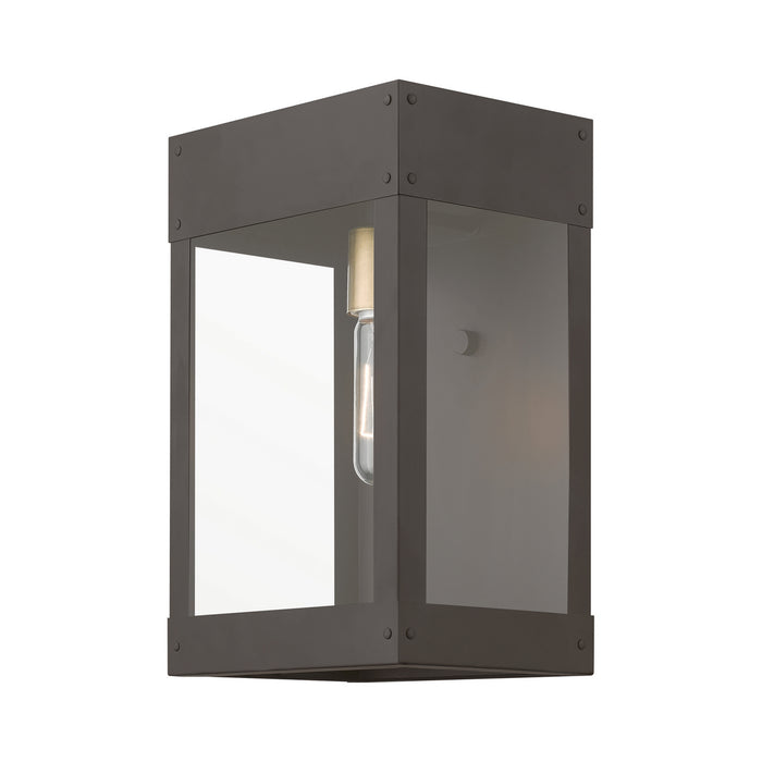 Livex Lighting 20872-07 One Light Outdoor Wall Lantern, Bronze w/Antique Brass Candle
