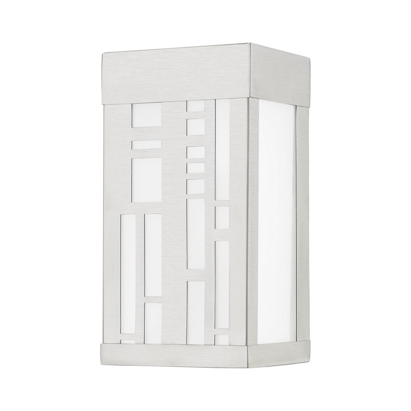Livex Lighting 22971-91 One Light Outdoor Wall Sconce, Brushed Nickel