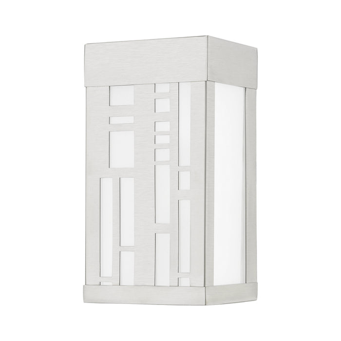 Livex Lighting 22971-91 One Light Outdoor Wall Sconce, Brushed Nickel