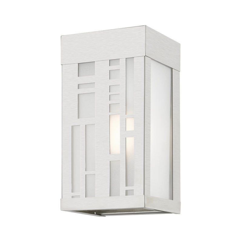 Livex Lighting 22971-91 One Light Outdoor Wall Sconce, Brushed Nickel