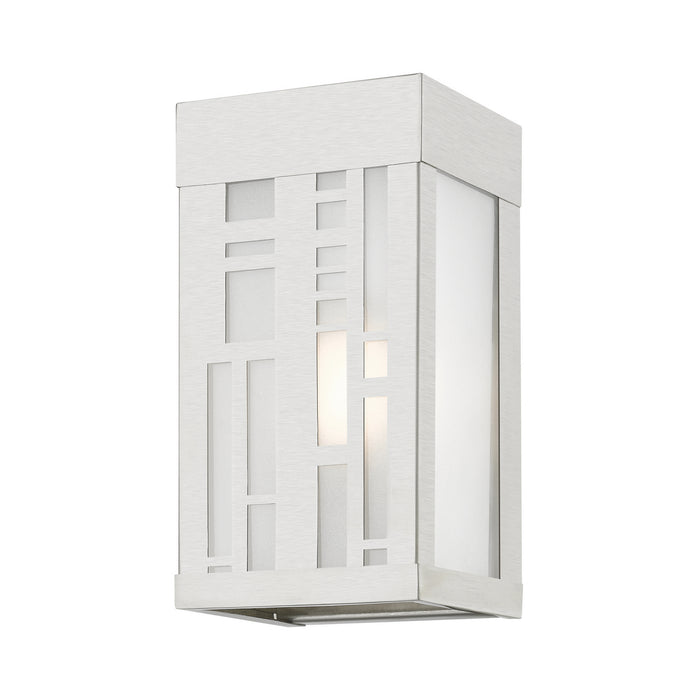 Livex Lighting 22971-91 One Light Outdoor Wall Sconce, Brushed Nickel